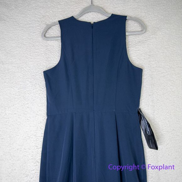 New!‎ Kay Unger Talia Column Gown navy blue, women size 10 - Picture 10 of 16